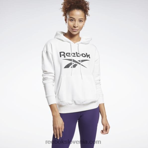 Reebok francoski pulover s kapuco z identitetnim logotipom R22JR989 bela/črna ženske