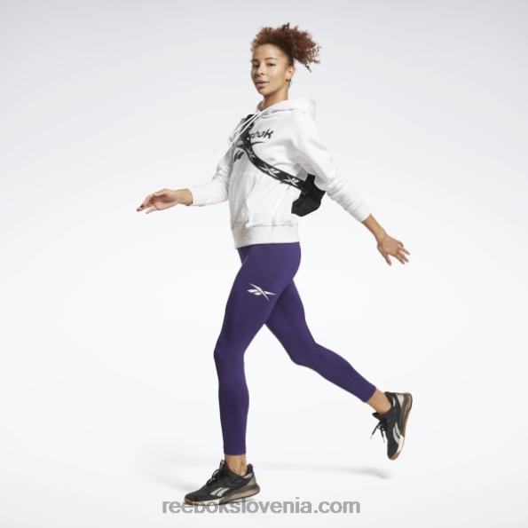 Reebok francoski pulover s kapuco z identitetnim logotipom R22JR989 bela/črna ženske
