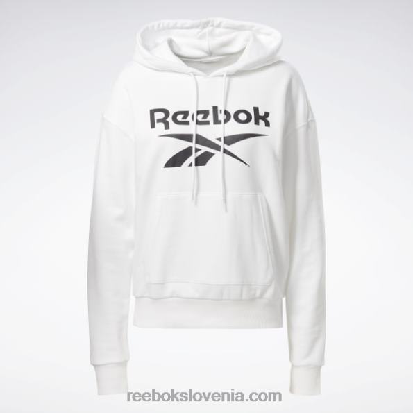 Reebok francoski pulover s kapuco z identitetnim logotipom R22JR989 bela/črna ženske
