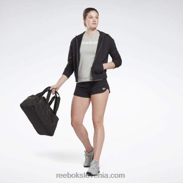 Reebok identity majhen logotip francoskega frotirja z zadrgo s kapuco R22JR437 Črna ženske