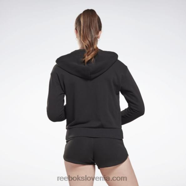 Reebok identity majhen logotip francoskega frotirja z zadrgo s kapuco R22JR437 Črna ženske
