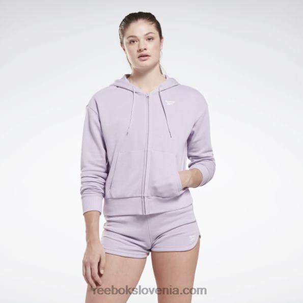 Reebok identity majhen logotip francoskega frotirja z zadrgo s kapuco R22JR648 vijolična oaza ženske