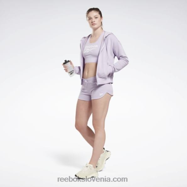 Reebok identity majhen logotip francoskega frotirja z zadrgo s kapuco R22JR648 vijolična oaza ženske