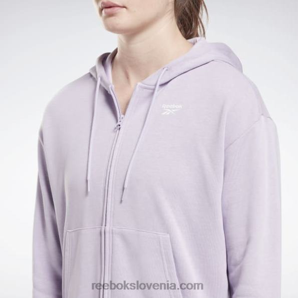 Reebok identity majhen logotip francoskega frotirja z zadrgo s kapuco R22JR648 vijolična oaza ženske