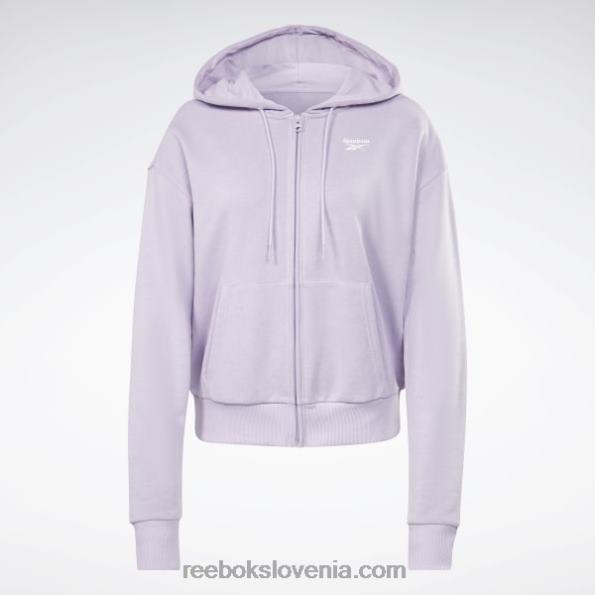 Reebok identity majhen logotip francoskega frotirja z zadrgo s kapuco R22JR648 vijolična oaza ženske
