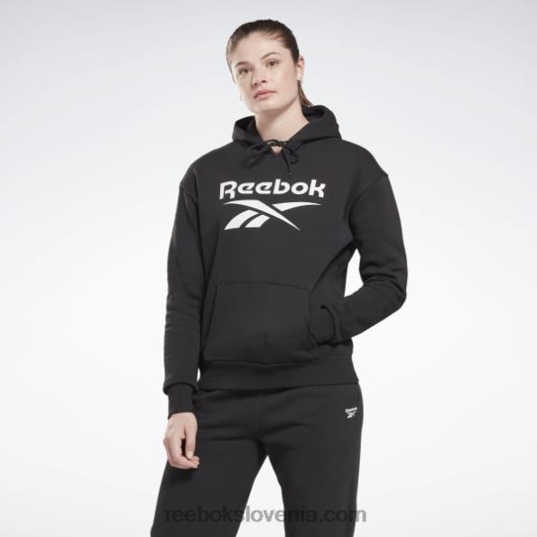 Reebok identity velik logotip iz flisa s kapuco R22JR408 Črna ženske