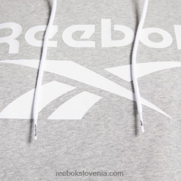 Reebok identity velik logotip iz flisa s kapuco R22JR464 srednje siva vresa ženske