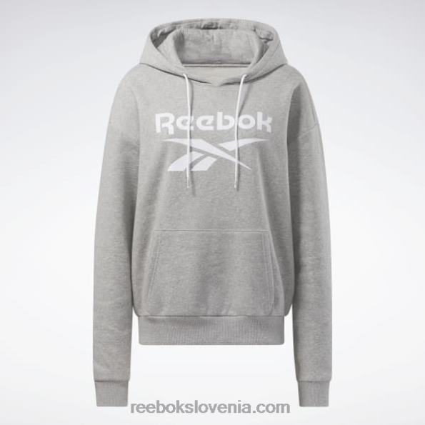 Reebok identity velik logotip iz flisa s kapuco R22JR464 srednje siva vresa ženske