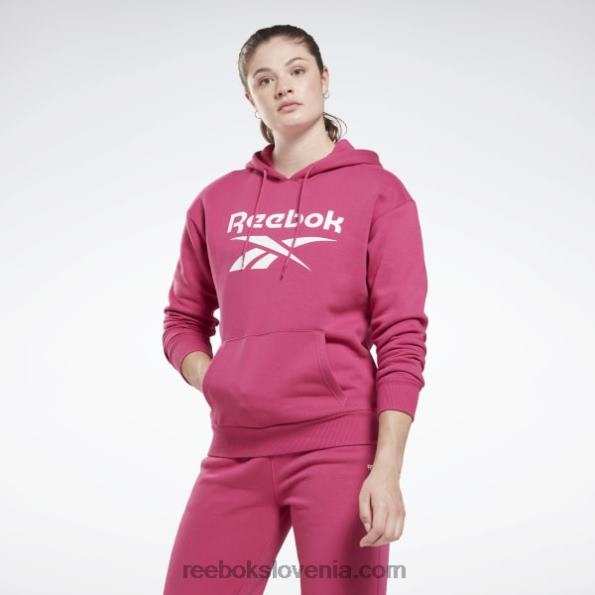 Reebok identity velik logotip iz flisa s kapuco R22JR582 pol ponosno roza ženske