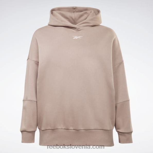 Reebok studio recikliran oversize pulover s kapuco (večja velikost) R22JR577 taupe ženske