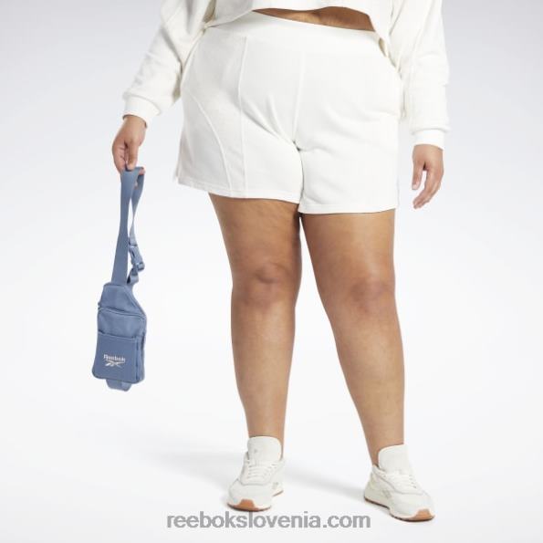Reebok klasične univerzitetne kratke hlače z visokim pasom (večja velikost) R22JR869 kreda ženske