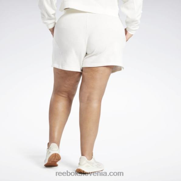Reebok klasične univerzitetne kratke hlače z visokim pasom (večja velikost) R22JR869 kreda ženske