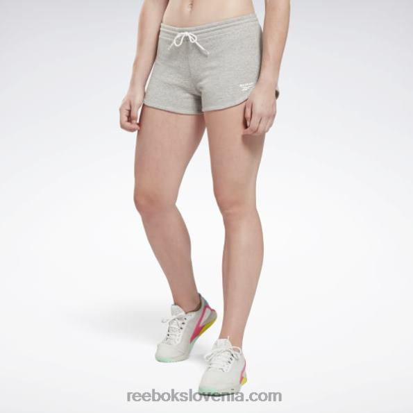 Reebok kratke hlače iz francoskega frotirja identitete R22JR637 srednje siva vresa ženske