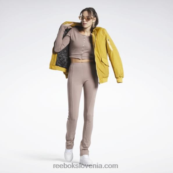 Reebok klasična majica z dolgimi rokavi R22JR563 taupe ženske