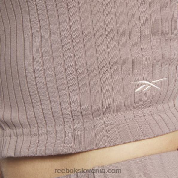 Reebok klasična majica z dolgimi rokavi R22JR563 taupe ženske