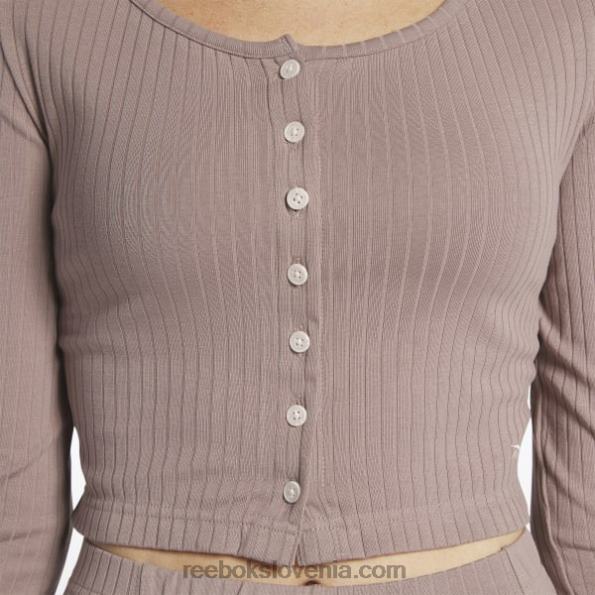 Reebok klasična majica z dolgimi rokavi R22JR563 taupe ženske