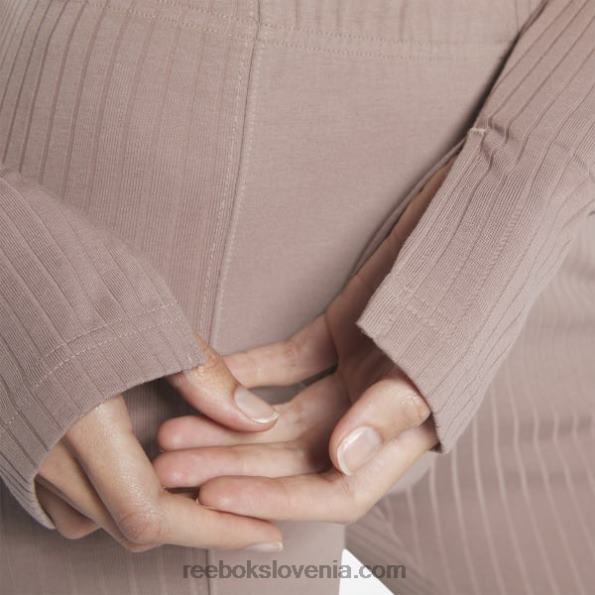 Reebok klasična majica z dolgimi rokavi R22JR563 taupe ženske