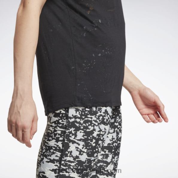 Reebok burnout majica s kratkimi rokavi R22JR843 Črna ženske