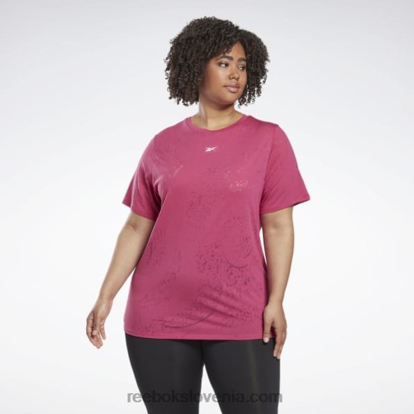 Reebok burnout majica s kratkimi rokavi (plus size) R22JR680 pol ponosno roza ženske