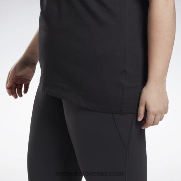 Reebok grafična vektorska majica s kratkimi rokavi (večja velikost) R22JR837 Črna ženske