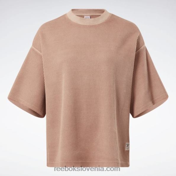 Reebok klasična vafelj majica z naravnim barvilom (večja velikost) R22JR982 kanjonske korale ženske