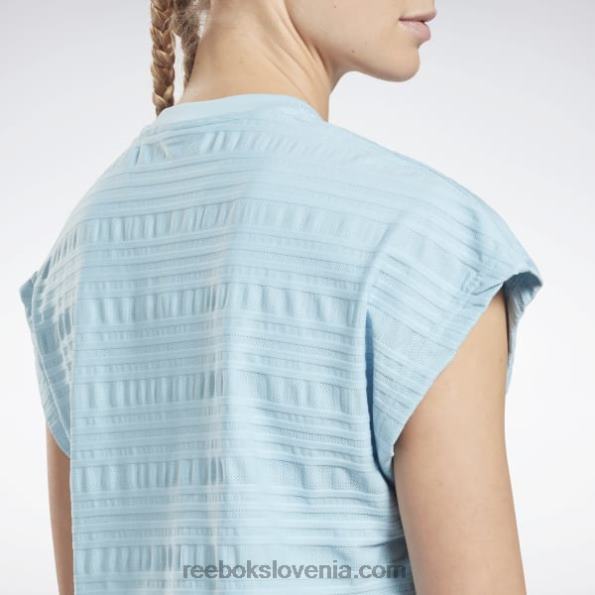 Reebok perforirana majica s kratkimi rokavi R22JR895 modri biser ženske