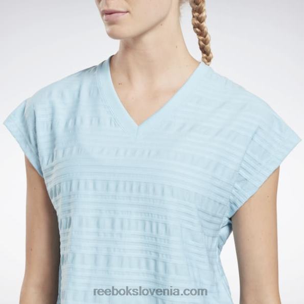 Reebok perforirana majica s kratkimi rokavi R22JR895 modri biser ženske