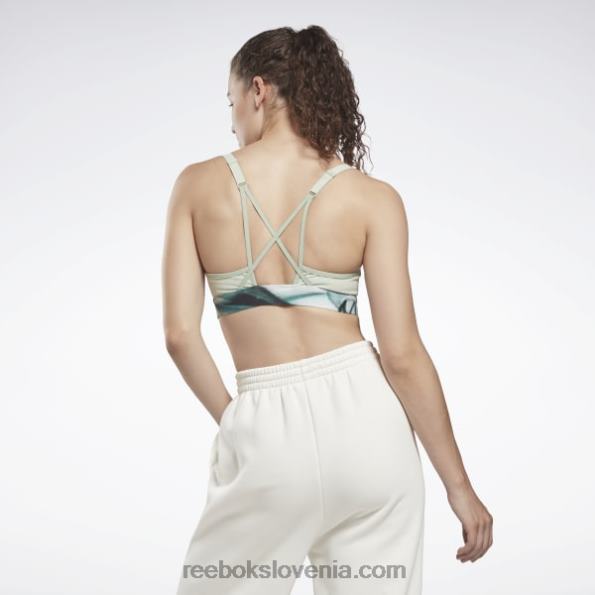 Reebok luksuzni športni modrček z naramnicami s tekočim vzorcem abyss R22JR983 svetlobni žajbelj ženske