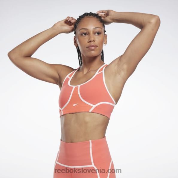 Reebok lux racer podložen nedrček z barvnimi bloki R22JR416 pol oranžna flare ženske