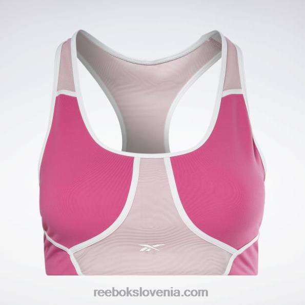 Reebok lux racer podložen nedrček z barvnimi bloki (večja velikost) R22JR804 pol ponosno roza ženske