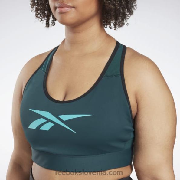 Reebok lux vector racer športni nedrček (večja velikost) R22JR663 gozdno zelena ženske