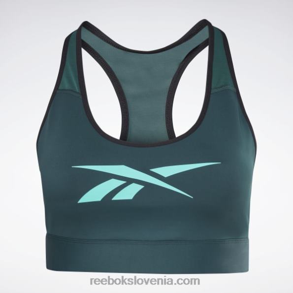 Reebok lux vector racer športni nedrček (večja velikost) R22JR663 gozdno zelena ženske