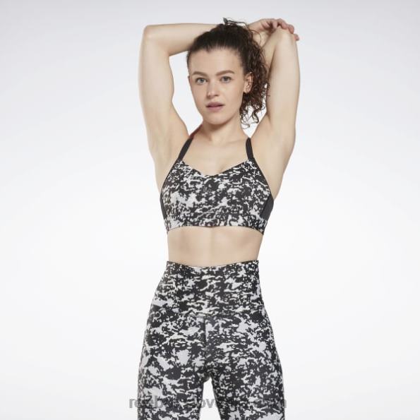 Reebok moderni nedrček z naramnicami lux speckle safari R22JR584 Črna ženske