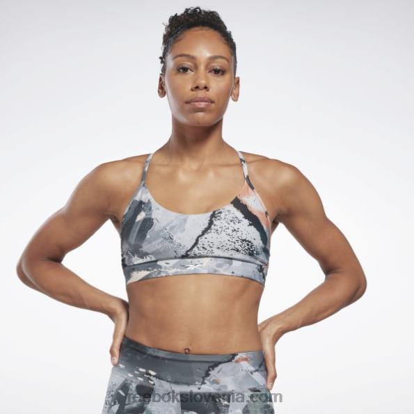 Reebok razkošen modrček z naramnicami in krepkim potiskom R22JR508 čista siva 3 ženske