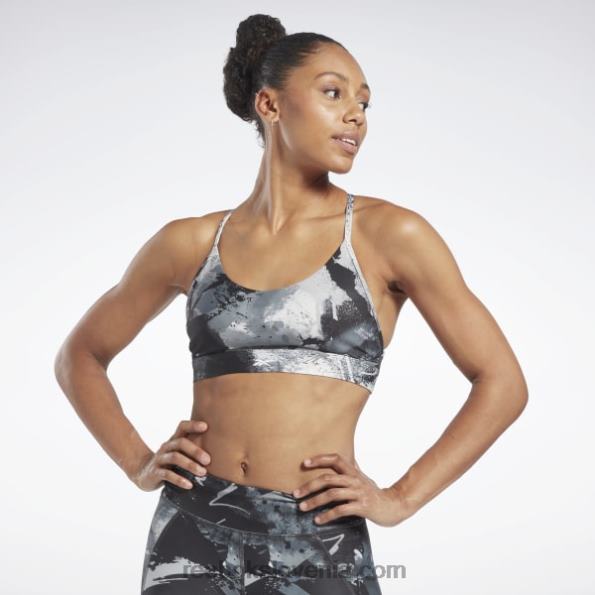 Reebok razkošen modrček z naramnicami in krepkim potiskom R22JR715 Črna ženske