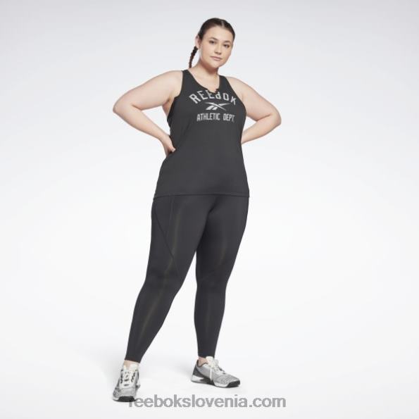 Reebok Program hlač, pripravljen za vadbo, pajkice z visokim dvigom (večja velikost) R22JR906 noč črna ženske