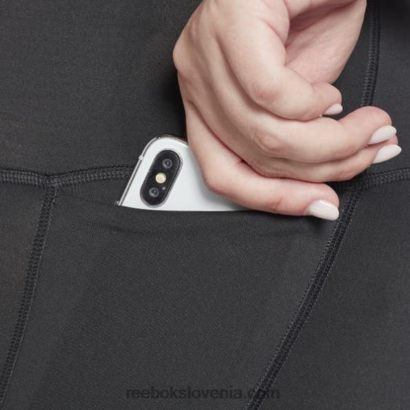 Reebok Program hlač, pripravljen za vadbo, pajkice z visokim dvigom (večja velikost) R22JR906 noč črna ženske