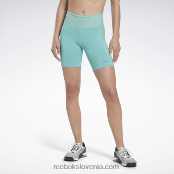Reebok les mills rebraste kratke pajkice R22JR681 polklasična teal ženske