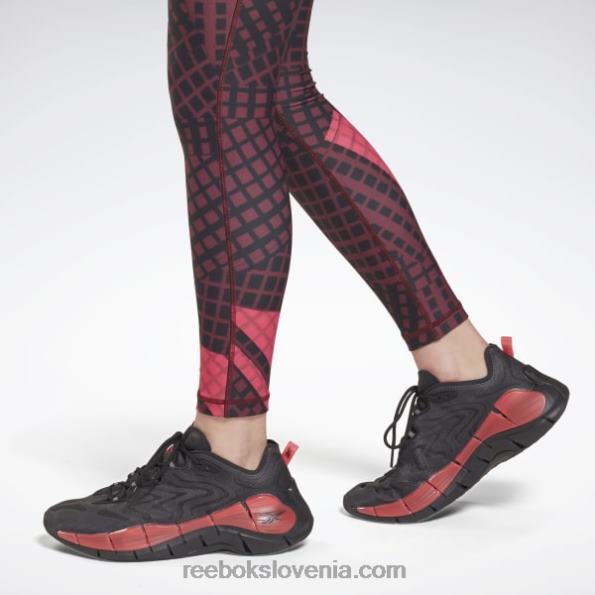 Reebok lux drzne pajkice z visokim pasom R22JR981 kostanjeva ženske