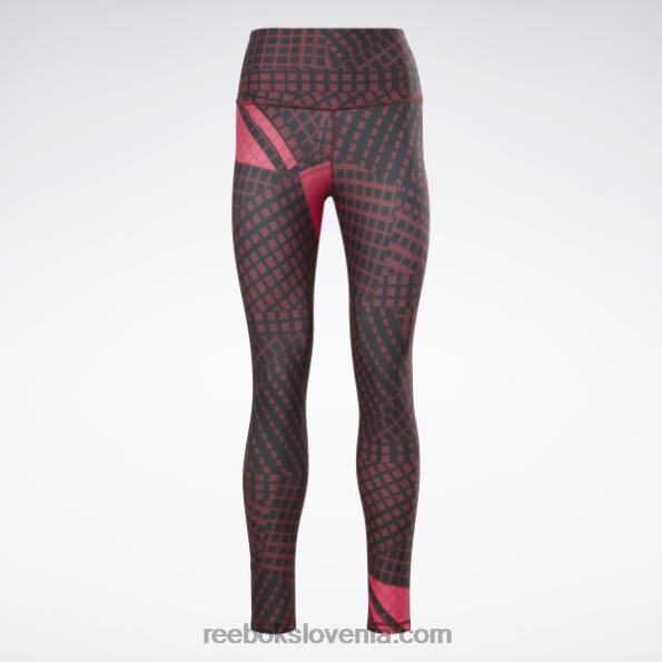 Reebok lux drzne pajkice z visokim pasom R22JR981 kostanjeva ženske