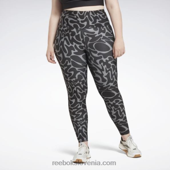 Reebok potiskane pajkice, pripravljene za vadbo (večja velikost) R22JR551 Črna ženske