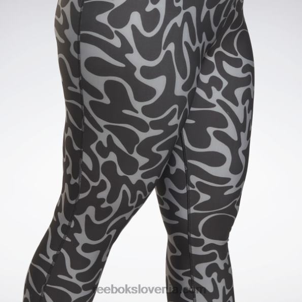 Reebok potiskane pajkice, pripravljene za vadbo (večja velikost) R22JR551 Črna ženske