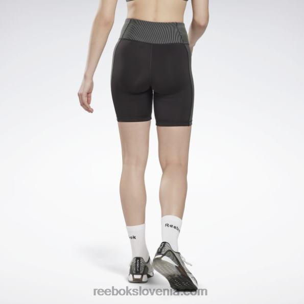 Reebok rebraste pajkice z visokim pasom R22JR603 Črna ženske