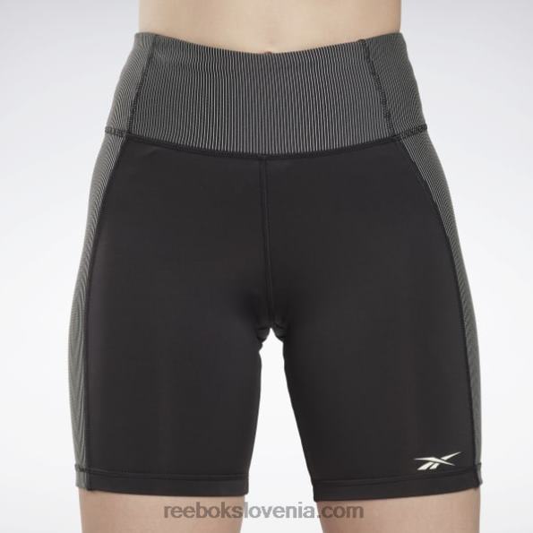 Reebok rebraste pajkice z visokim pasom R22JR603 Črna ženske