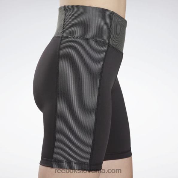 Reebok rebraste pajkice z visokim pasom R22JR603 Črna ženske