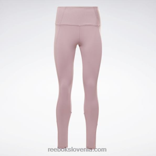 Reebok rebraste pajkice z visokim pasom R22JR665 prepojena lila ženske