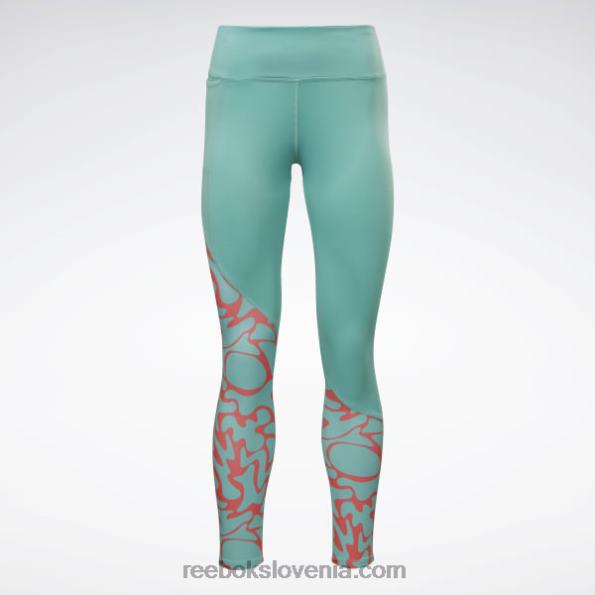 Reebok tekaške potiskane pajkice R22JR526 polklasična teal ženske