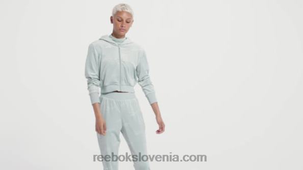 Reebok Classics Energy Q4 pulover z zadrgo iz velurja R22JR785 obmorska siva ženske