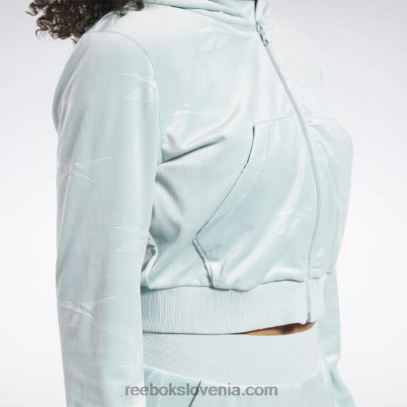 Reebok Classics Energy Q4 pulover z zadrgo iz velurja R22JR785 obmorska siva ženske