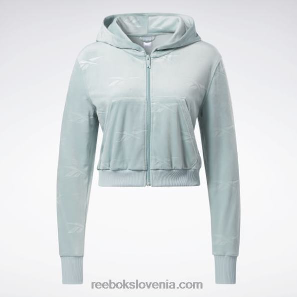 Reebok Classics Energy Q4 pulover z zadrgo iz velurja R22JR785 obmorska siva ženske